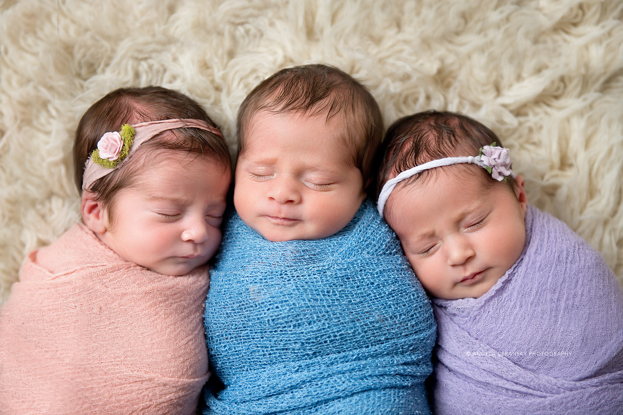 Newborn Triplets Session. SAN DIEGO, CA