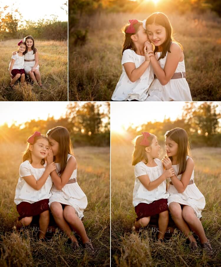 San Diego Photographer. Angela Beransky photography. Family with three kids. Los Penasquitos canyon. Sunset light. Sisters, siblings.