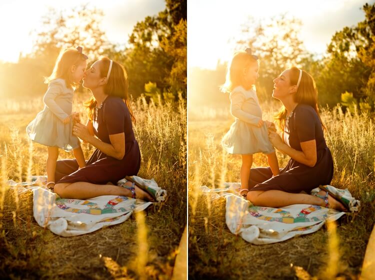San Diego Family photographer. San Diego Newborn photographer. Angela Beransky photography. Mommy and me photo session. Mother kissing her daughter.