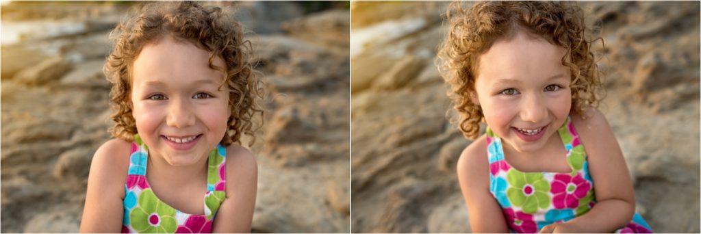 San Diego Family Photographer, Family Portraits San Diego, Windansea Beach, Wind and Sea beach, Family session with three kids . Close up portraits of 5 year old girl. Curly girl.