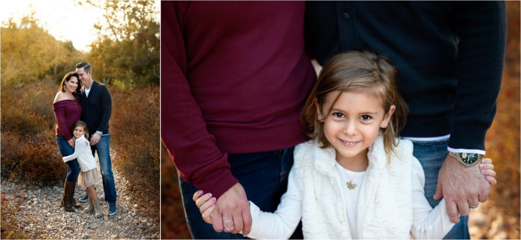 San Diego Family photographer, San Diego Newborn Photographer. Marian Bear park. Family of three. family standing in the park. 5 year old girl with parents.