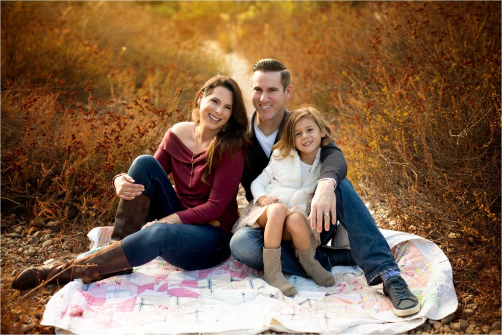 Family Photography in San Diego, San Diego Newborn Photographer. Marian Bear park. Family of three. Family sitting on the blanket