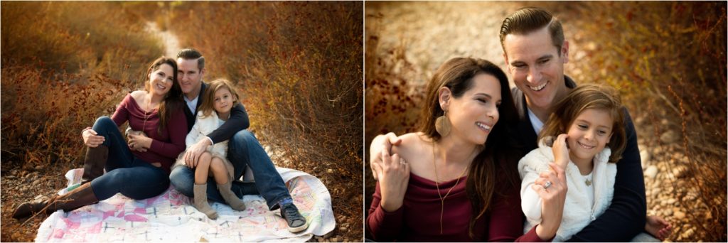 San Diego Family photographer, San Diego Newborn Photographer. Marian Bear park. Family of three. happy family sitting on the blanket in the park