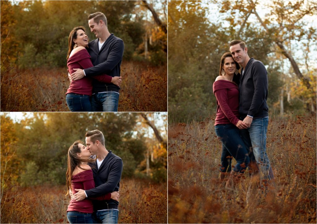 San Diego Family photographer, San Diego Newborn Photographer. Marian Bear park. Family of three. Husband and wife. Couple. Couple kissing