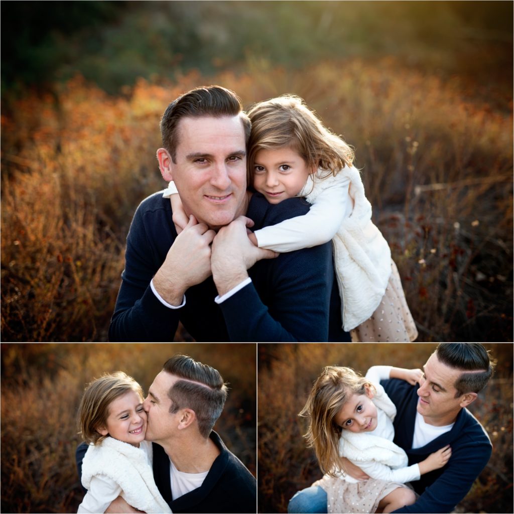 San Diego Family photographer, San Diego Newborn Photographer. Marian Bear park. Family of three. dad and daughter professional portraits