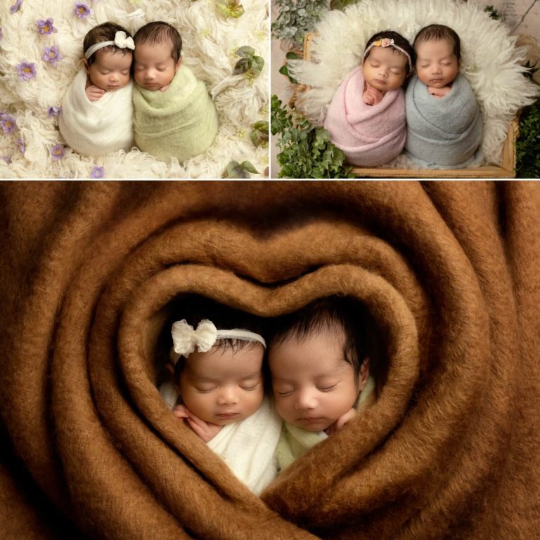 Studio Newborn Twins Portrait Session in San Diego